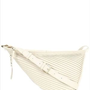 Cream Belt Bag with Ribbed Design